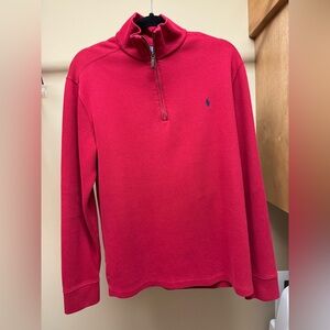 Ralph Lauren Medium Polo Red Quarter-Zip Sweater